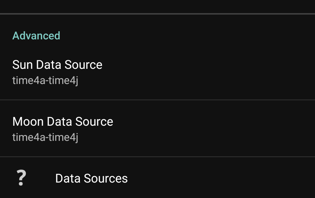 Data source settings