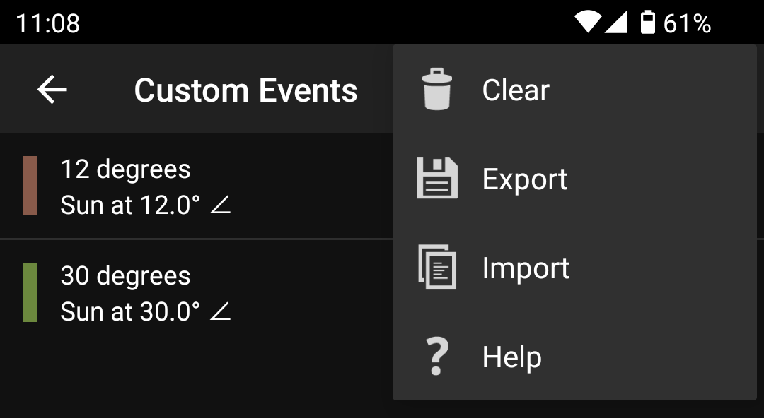 Custom Events (menu)