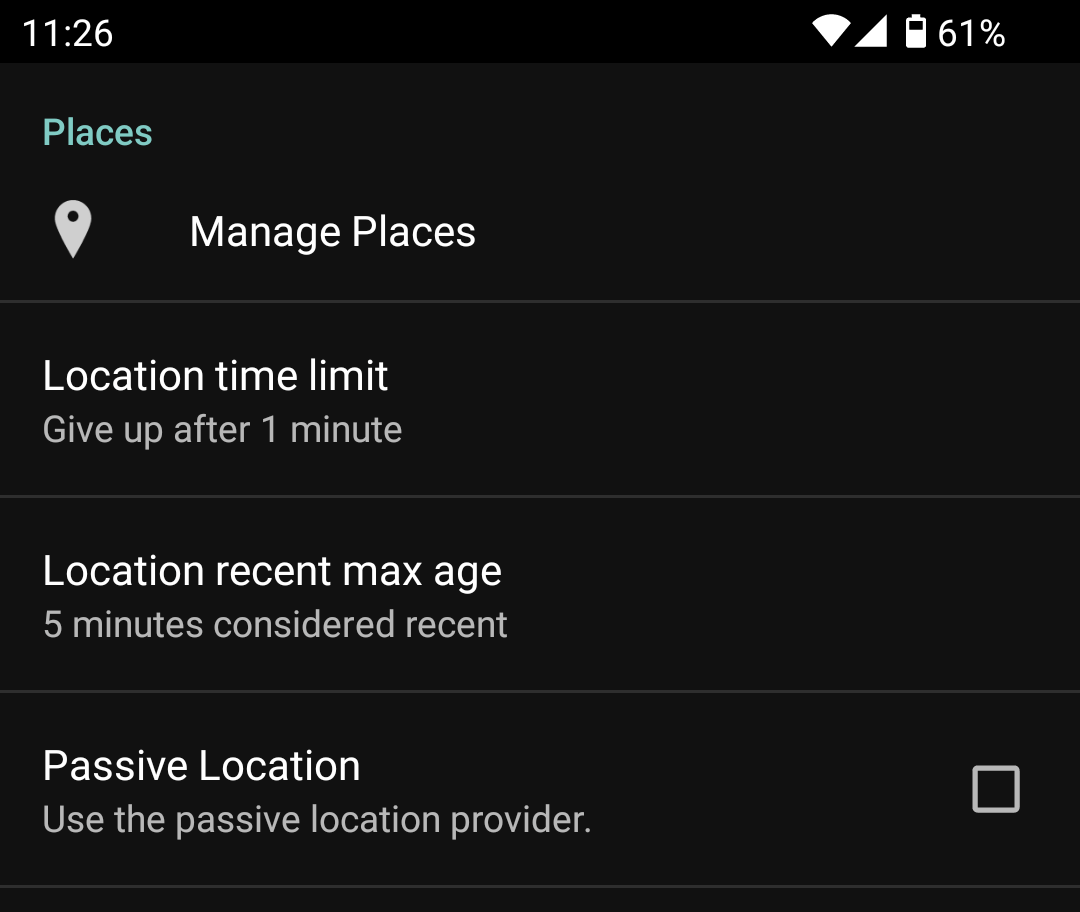 Location Settings