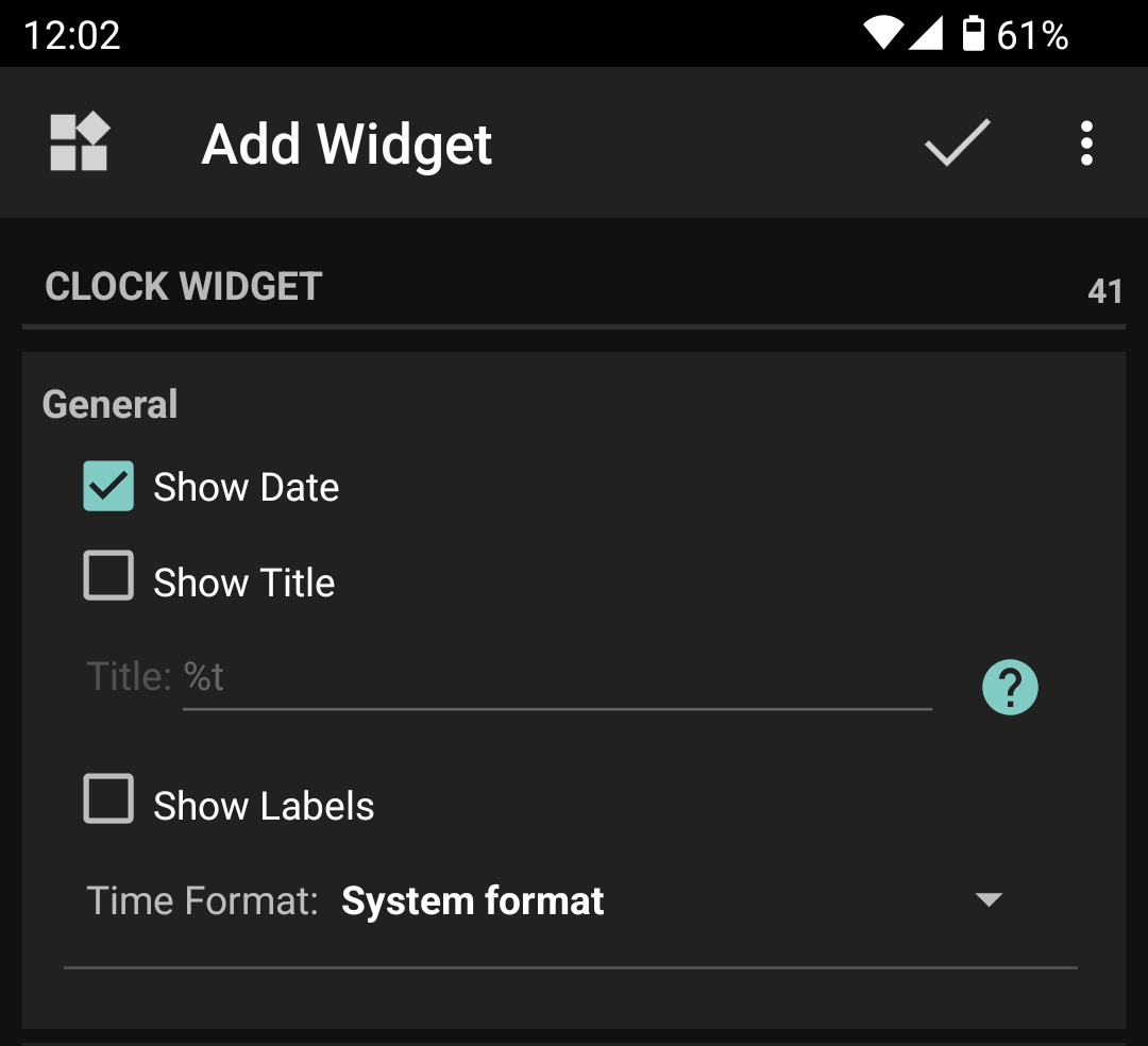 Configure Widget